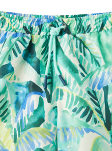 Leaf-Print Swim Shorts | Lime