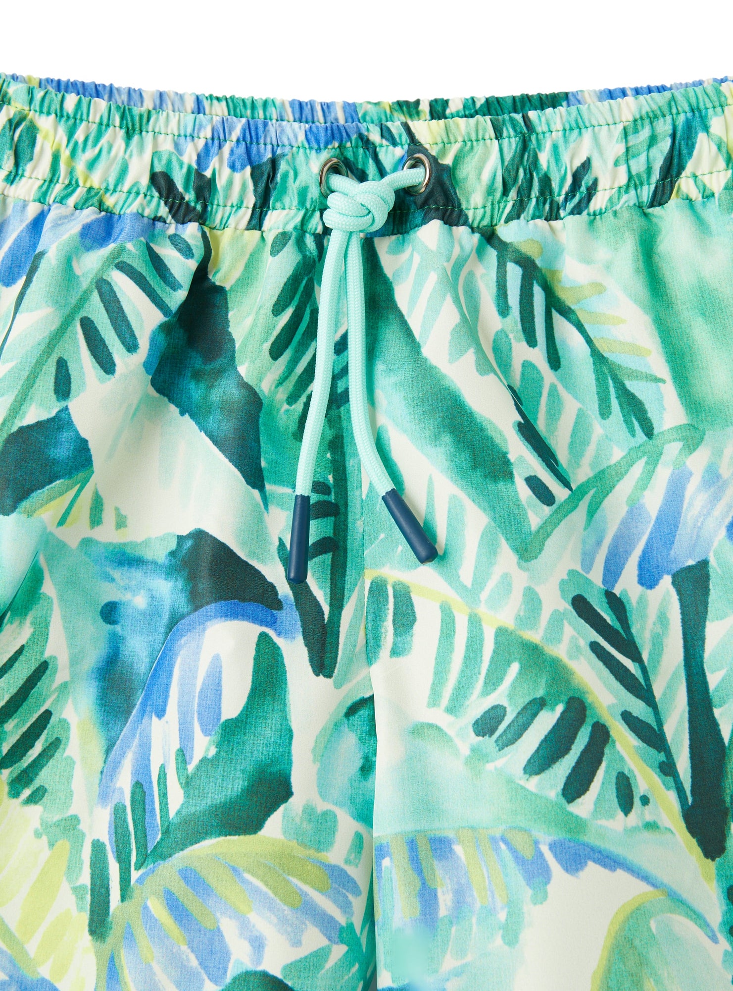 Leaf-Print Swim Shorts | Lime
