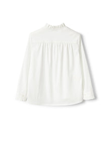 Long-Sleeve Shirt in Stretchy Poplin | White