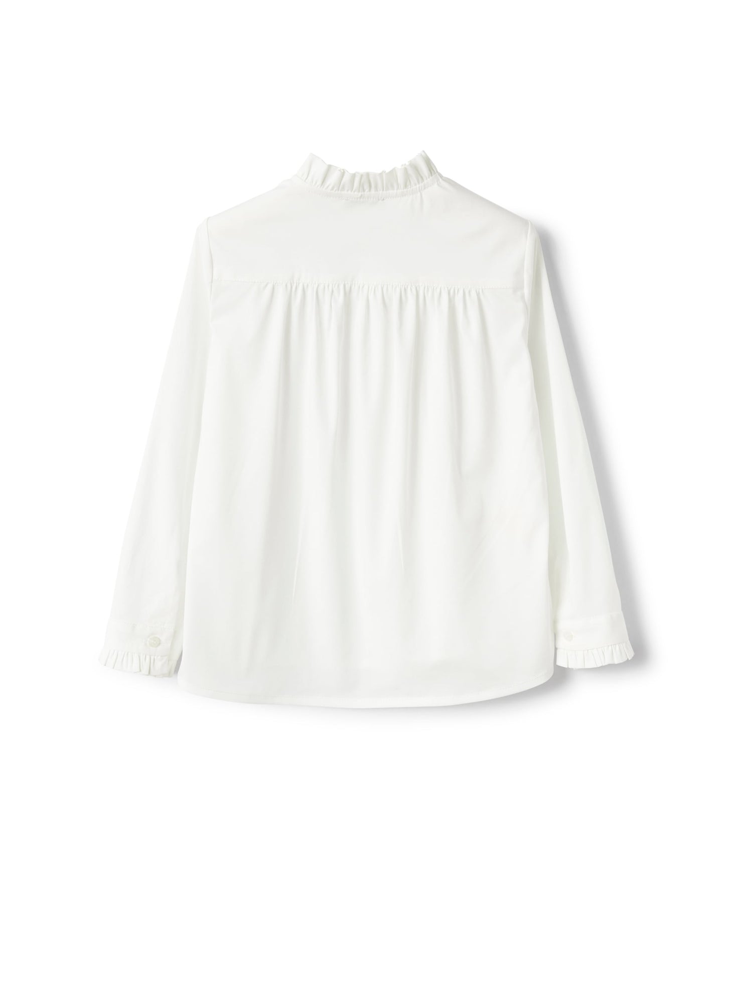Long-Sleeve Shirt in Stretchy Poplin | White