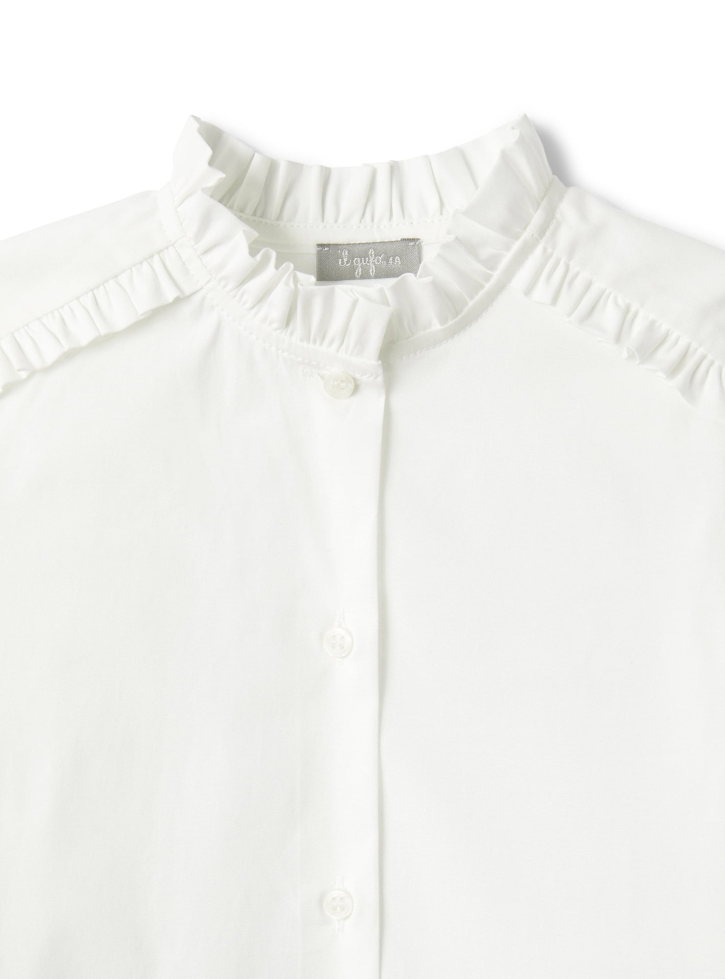 Long-Sleeve Shirt in Stretchy Poplin | White