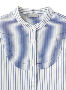 Striped Cotton Shirt  | Blu Denim