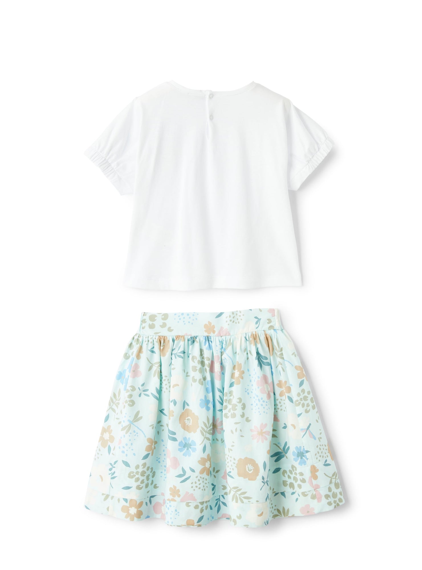 Two-Piece Set with A Skirt in An Exclusive Print | White/Ice