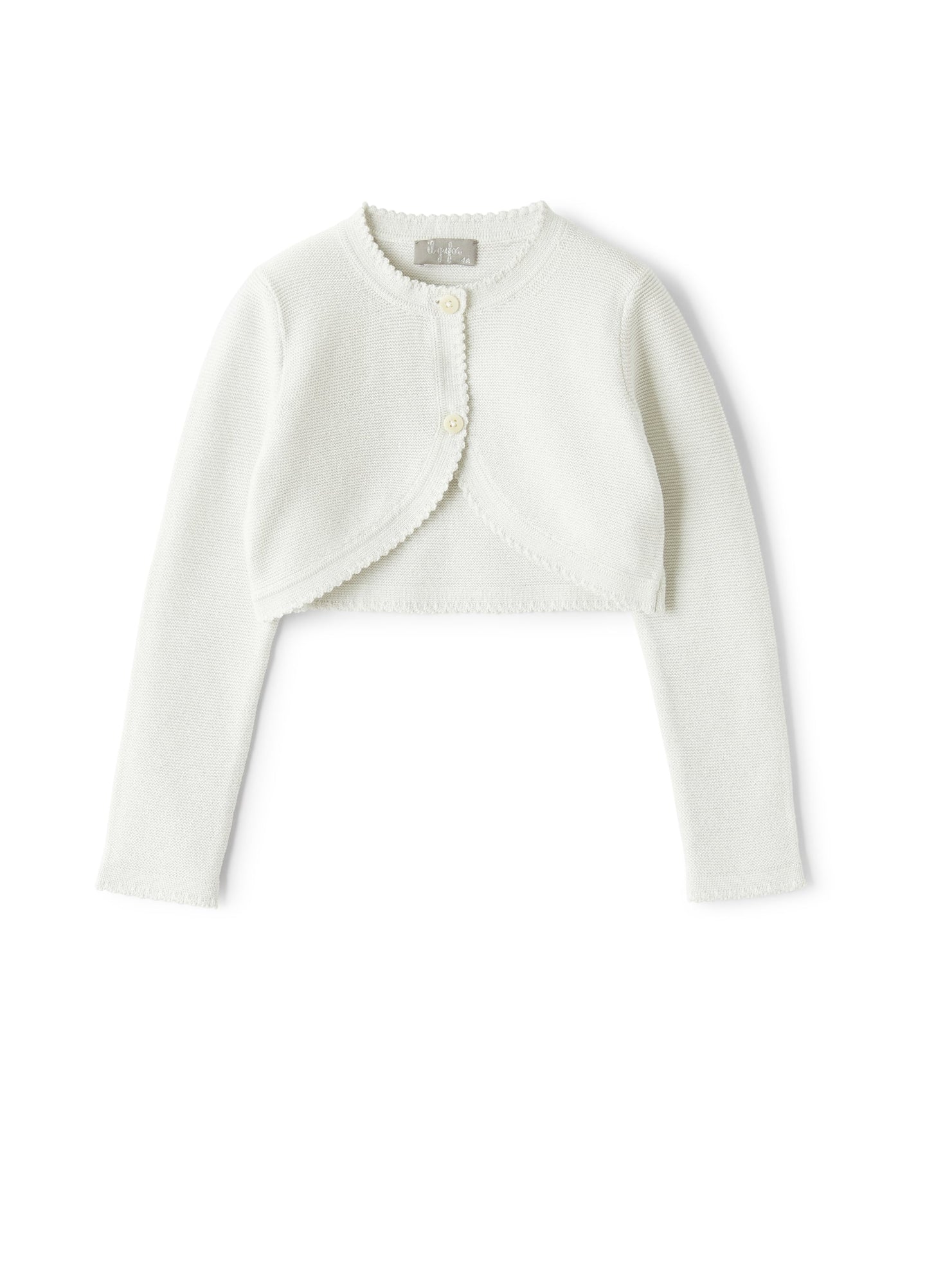 Tricot-Knit Cardigan in Organic Cotton with Lurex | Bianco/Lurex