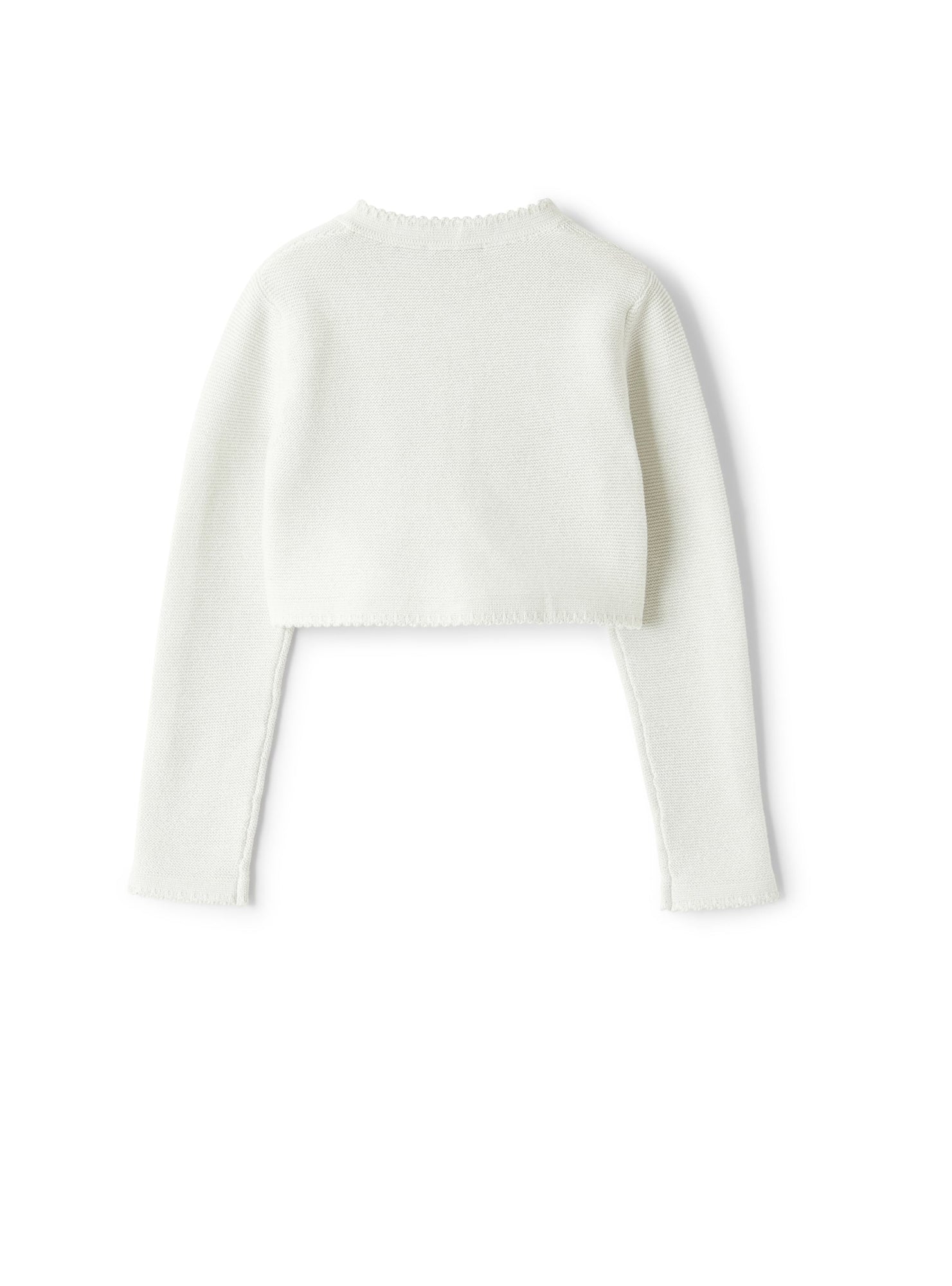 Tricot-Knit Cardigan in Organic Cotton with Lurex | Bianco/Lurex