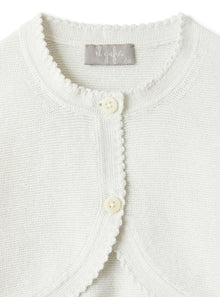 Tricot-Knit Cardigan in Organic Cotton with Lurex | Bianco/Lurex