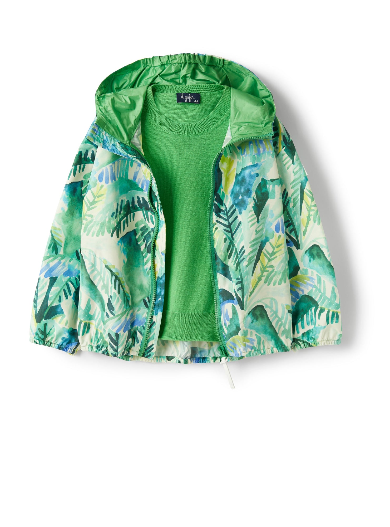 Windcheater in Printed Nylon | Lime