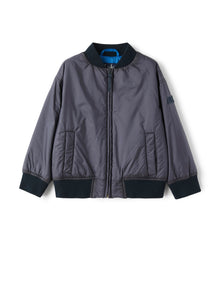 Bomber Jacket in Down-Proof Nylon | Blue/Light Blue