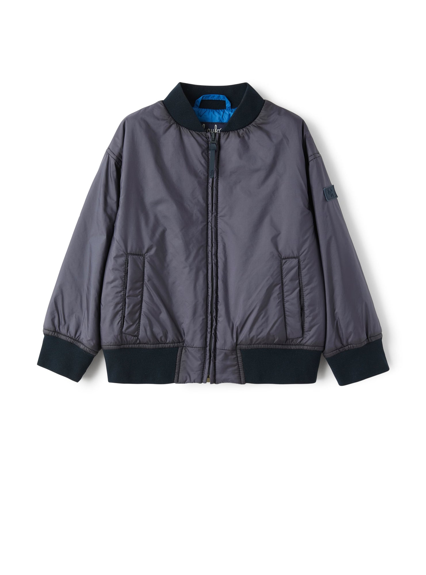 Bomber Jacket in Down-Proof Nylon | Blue/Light Blue
