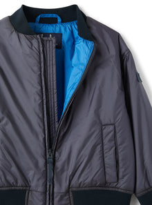 Bomber Jacket in Down-Proof Nylon | Blue/Light Blue