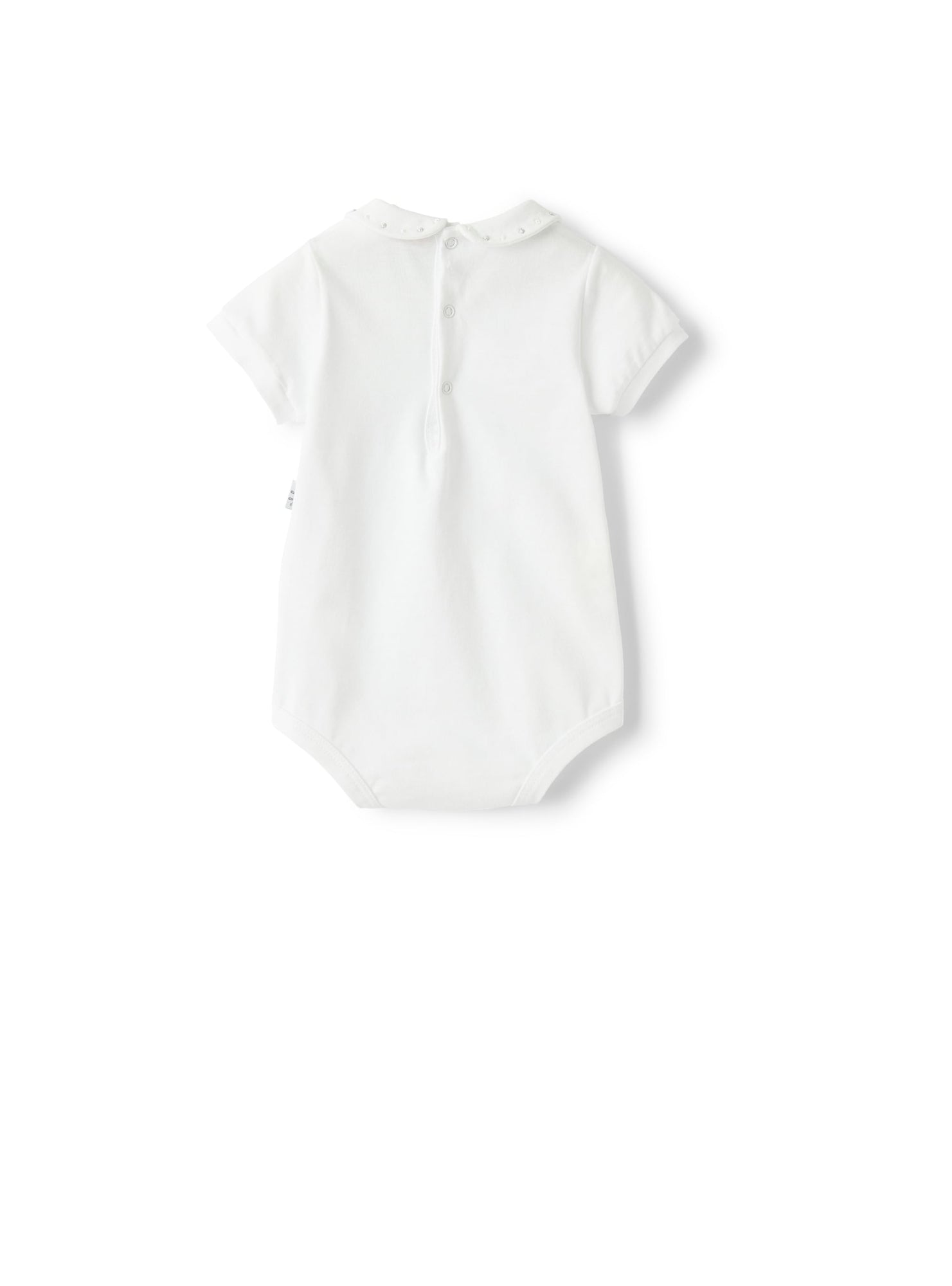 Bodysuit For Baby Girls in Jersey with Embroidered Detailing | White/Nickel Grey