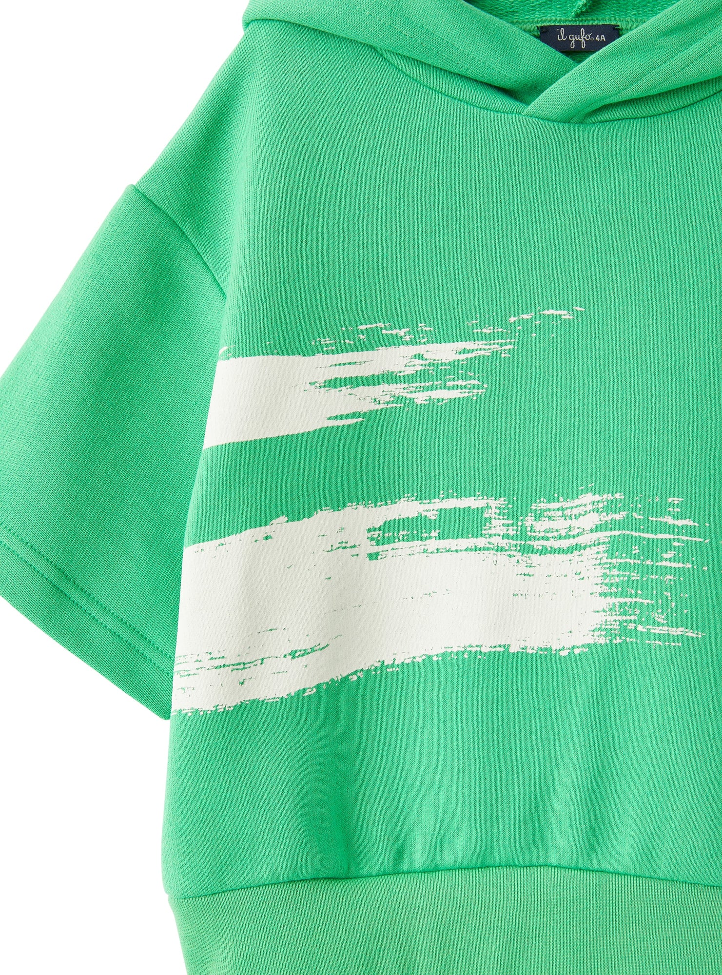 Hooded Short-Sleeve Sweatshirt  | Lime/Latte