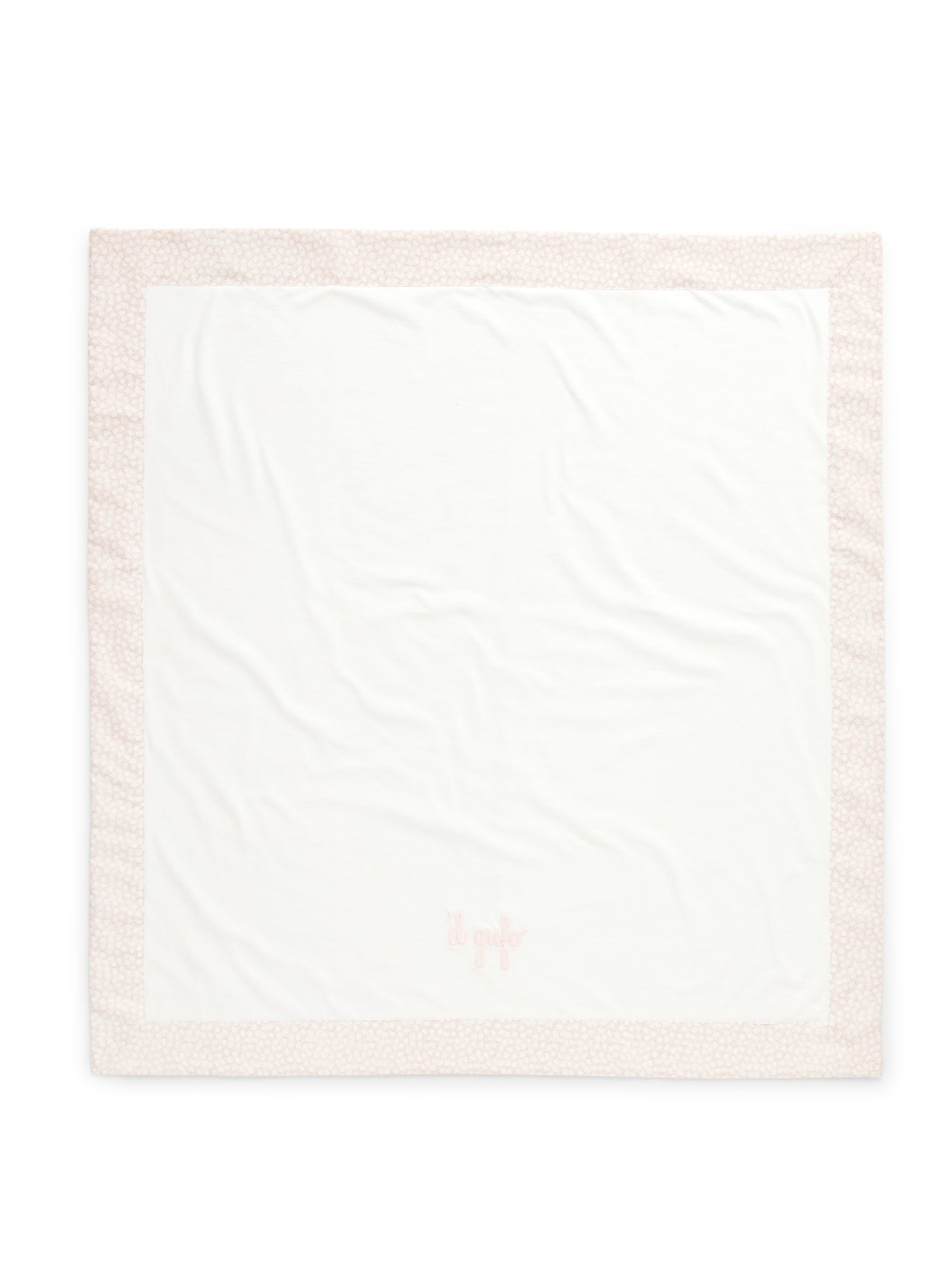Cot Blanket in Jersey  | White/Dark Beige