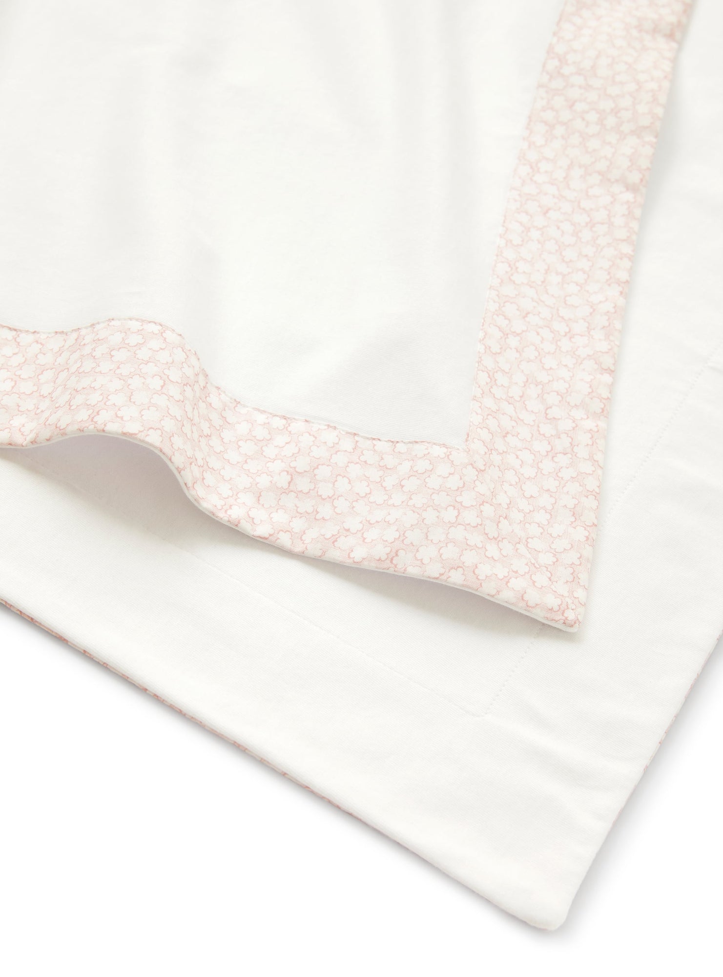 Cot Blanket in Jersey  | White/Dark Beige