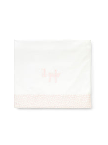 Cot Blanket in Jersey  | White/Dark Beige