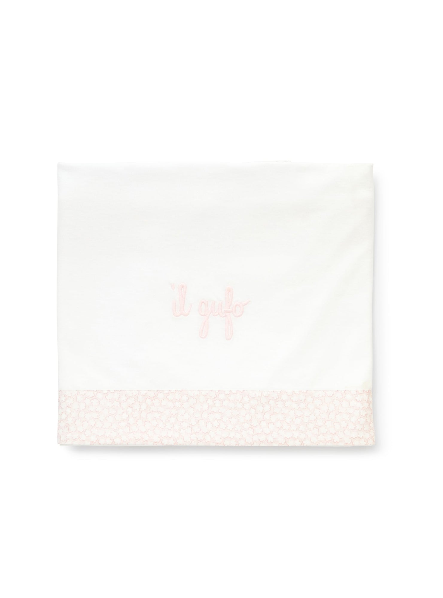 Cot Blanket in Jersey  | White/Dark Beige