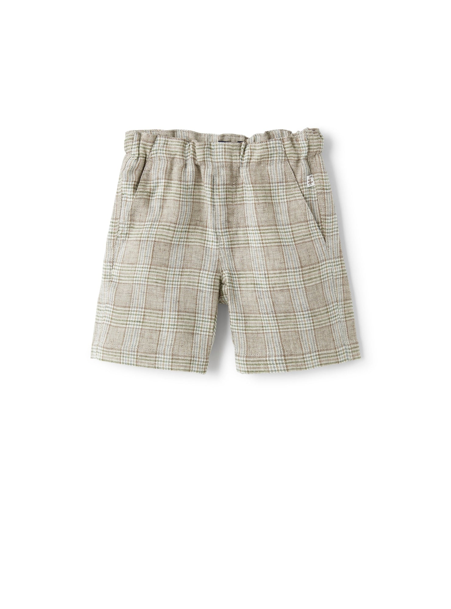 Bermuda Shorts in Melange Glen-Checked Linen | Noce