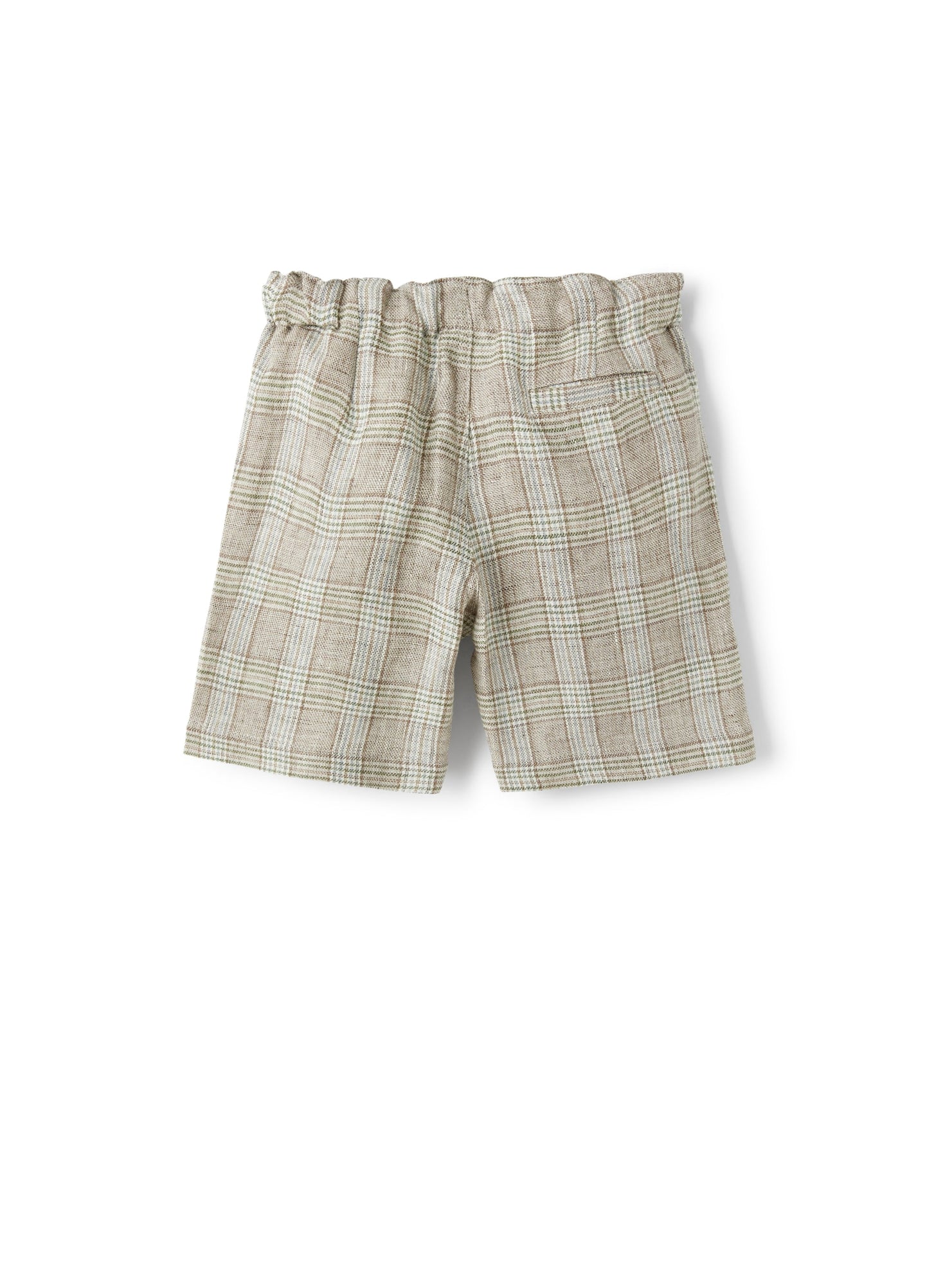 Bermuda Shorts in Melange Glen-Checked Linen | Noce