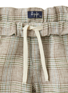 Bermuda Shorts in Melange Glen-Checked Linen | Noce