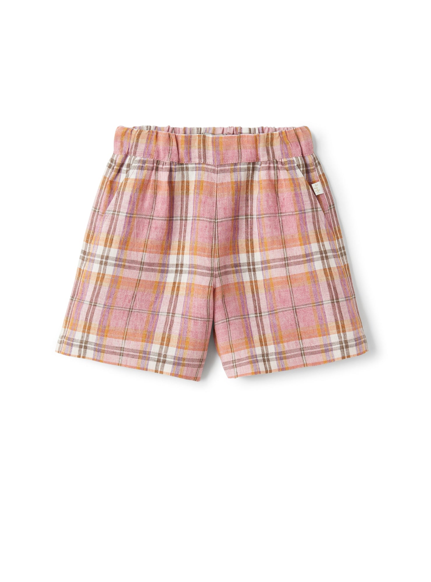 Bermuda Shorts in Madras-Patterned Linen | Tropea