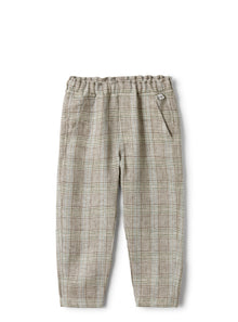 Drawstring Trousers in A Glen-Check Pattern | Noce
