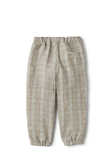 Drawstring Trousers in A Glen-Check Pattern | Noce