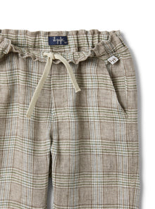 Drawstring Trousers in A Glen-Check Pattern | Noce