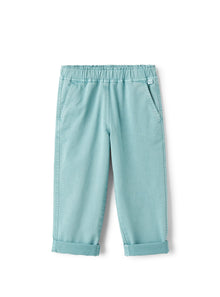 Long Trousers in Garment-Dyed Gabardine | Eucalipto