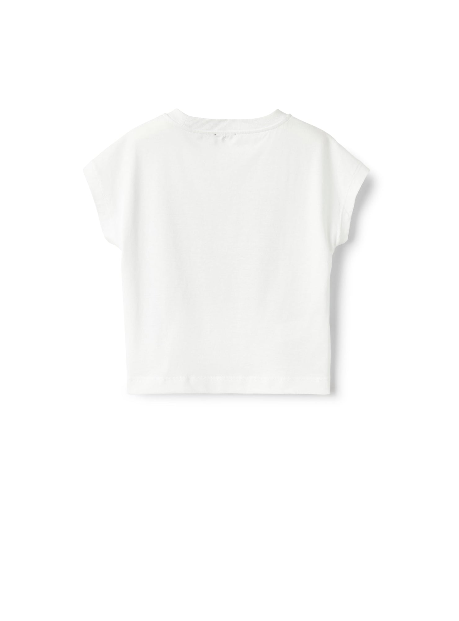T-Shirt For Girls with A Patch Detail On The Front | White/Blue