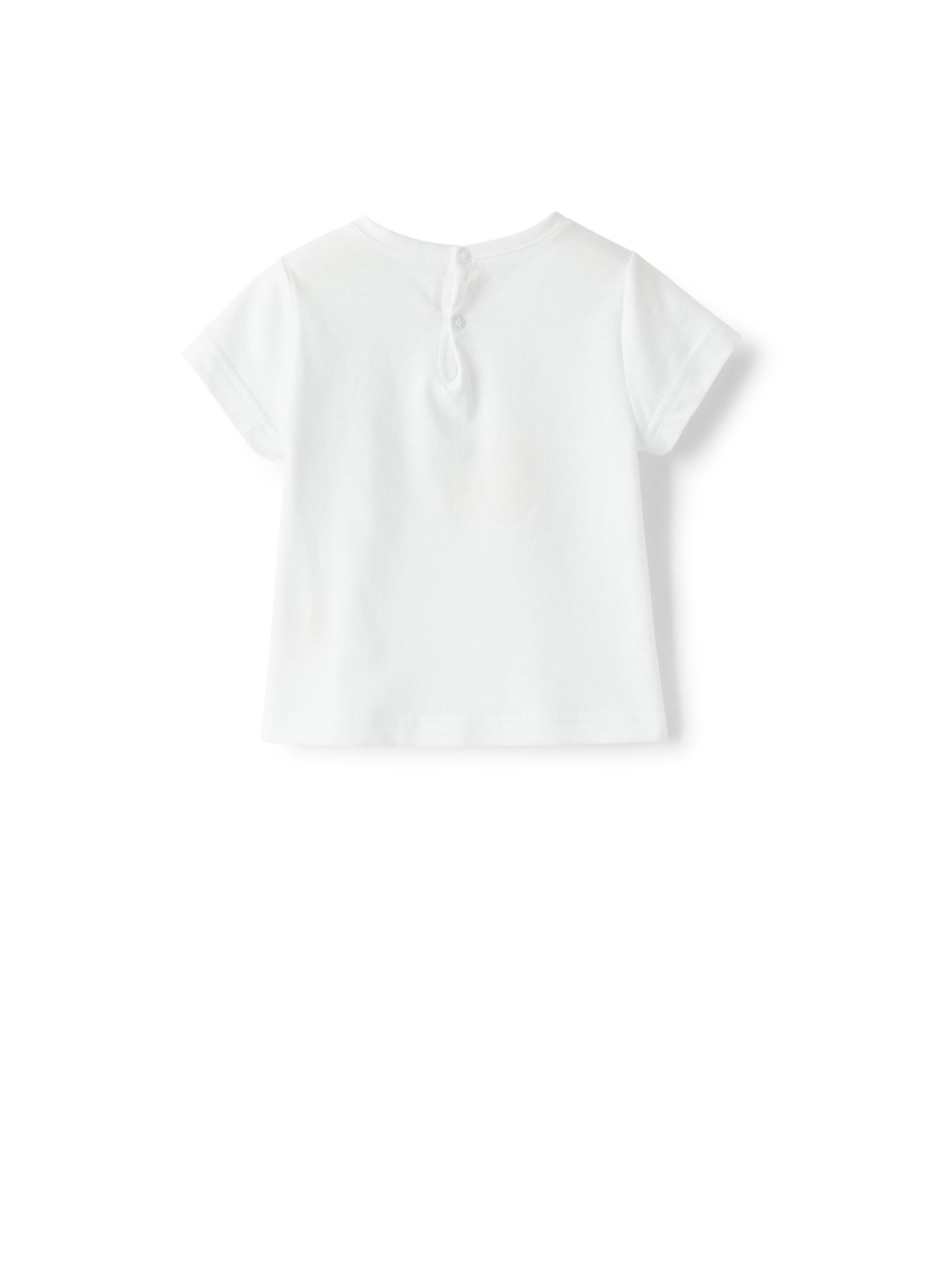 T-Shirt For Baby Girls with Snail Print | White/Airforce Blue