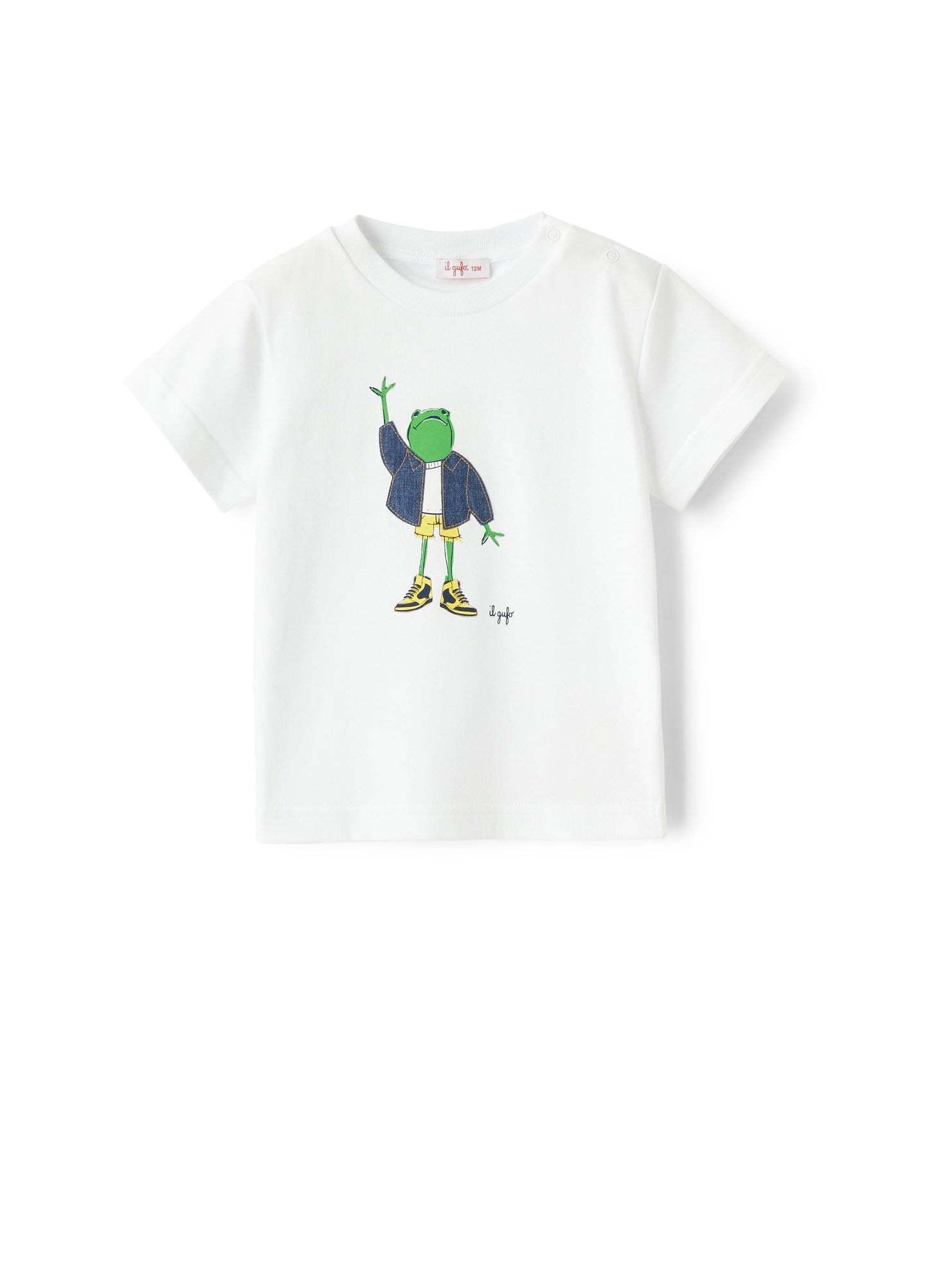 T-Shirt For Baby Boys with Frog Print  | White/Blue