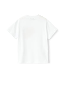 T-Shirt For Boys with A Spray Print Pattern | Bianco/Arancio