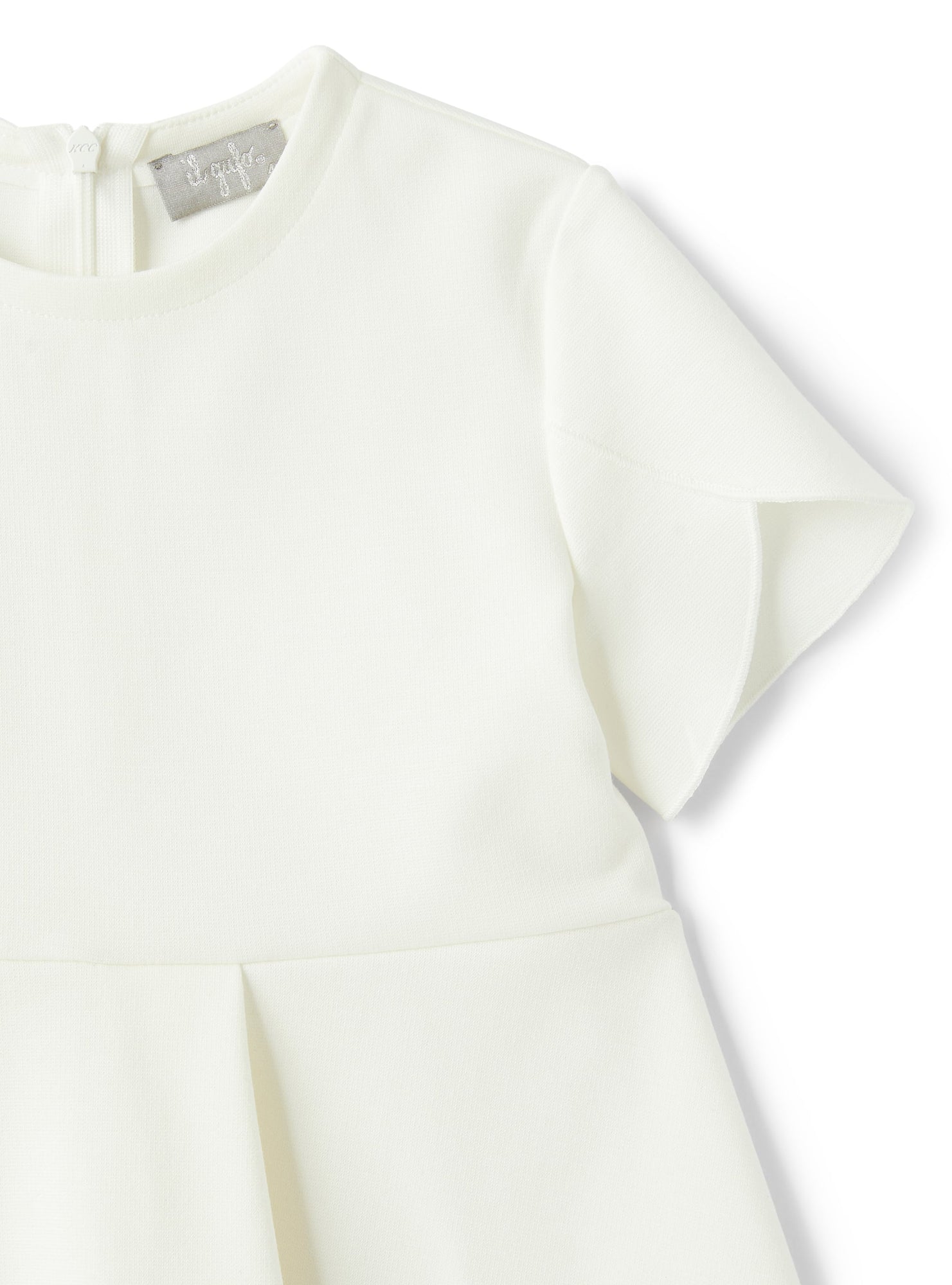 Short-Sleeve Dress in Romanite Jersey | Milk