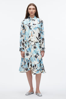 Joyful Tulip Cropped Shirt Jacket | Ivory Multi