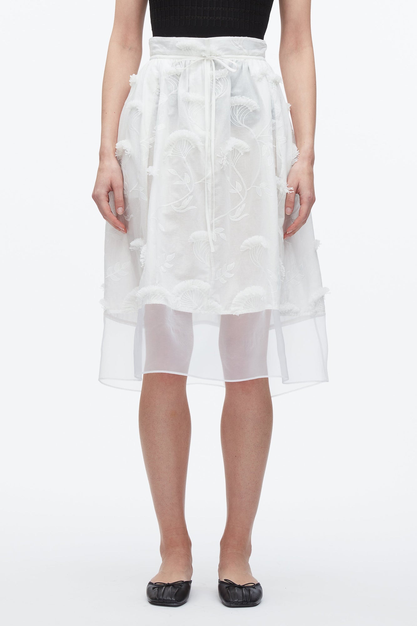 Fil Coupe Midi Skirt | White