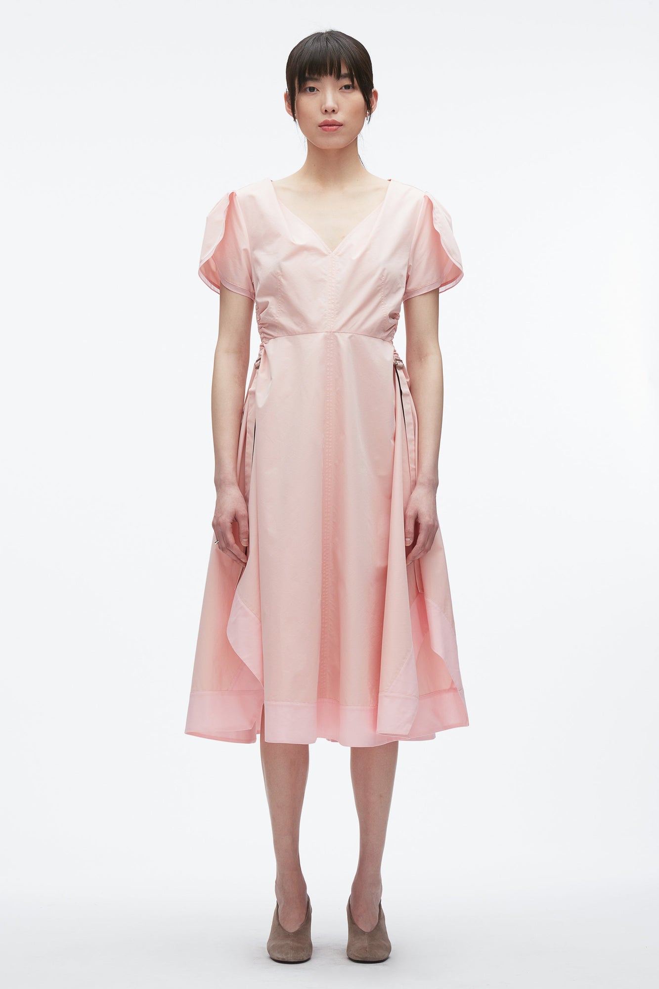 Tulip Sleeve V-Neck Dress | Petal