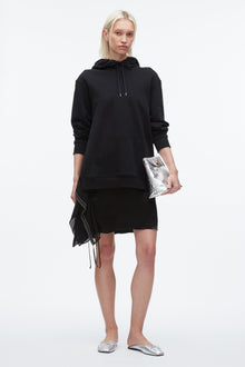 Hoodie Combo Dress with Satin Skirt | Midnight