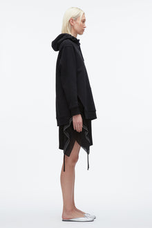 Hoodie Combo Dress with Satin Skirt | Midnight