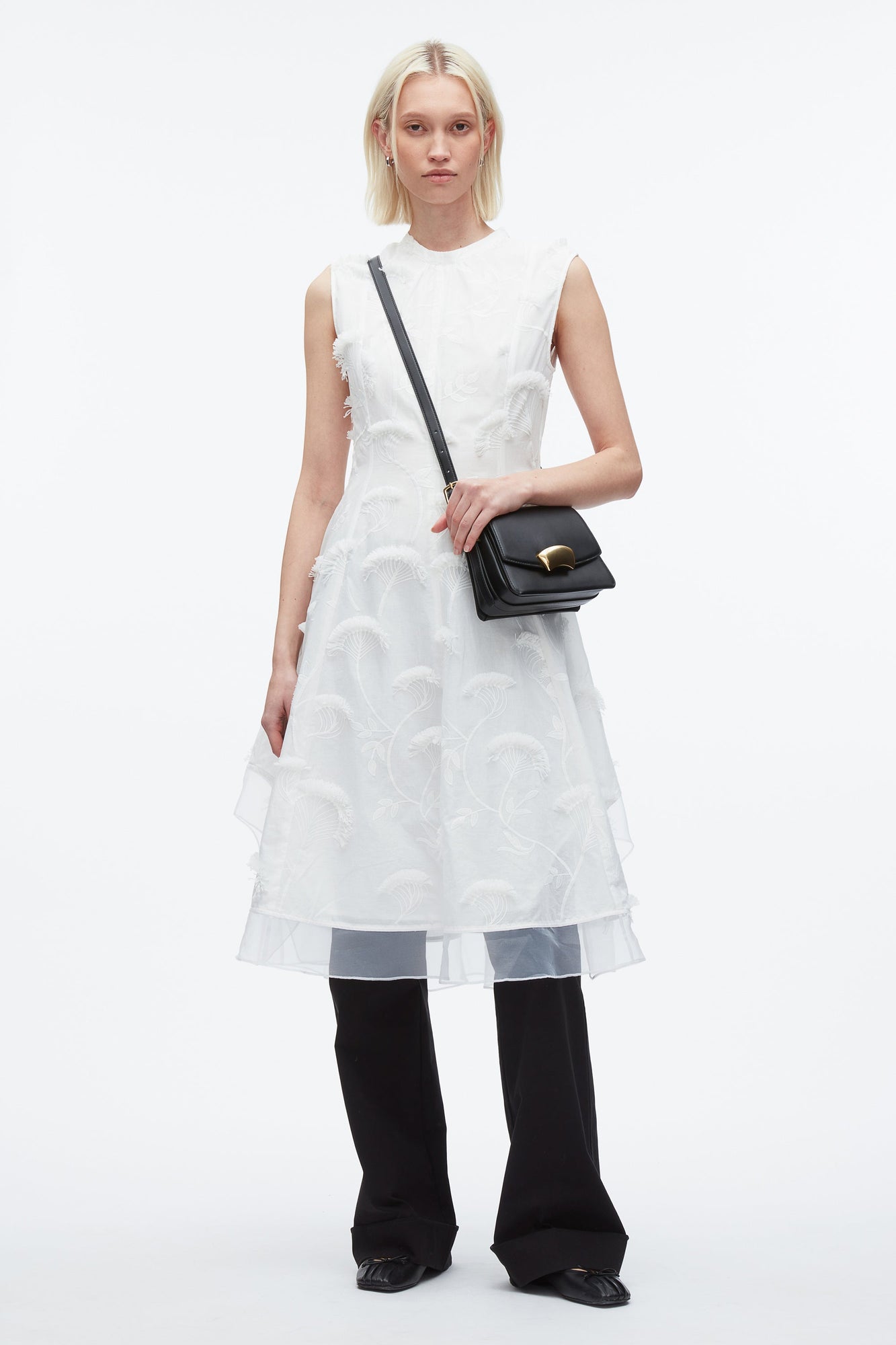 Fil Coupe Midi Dress | White