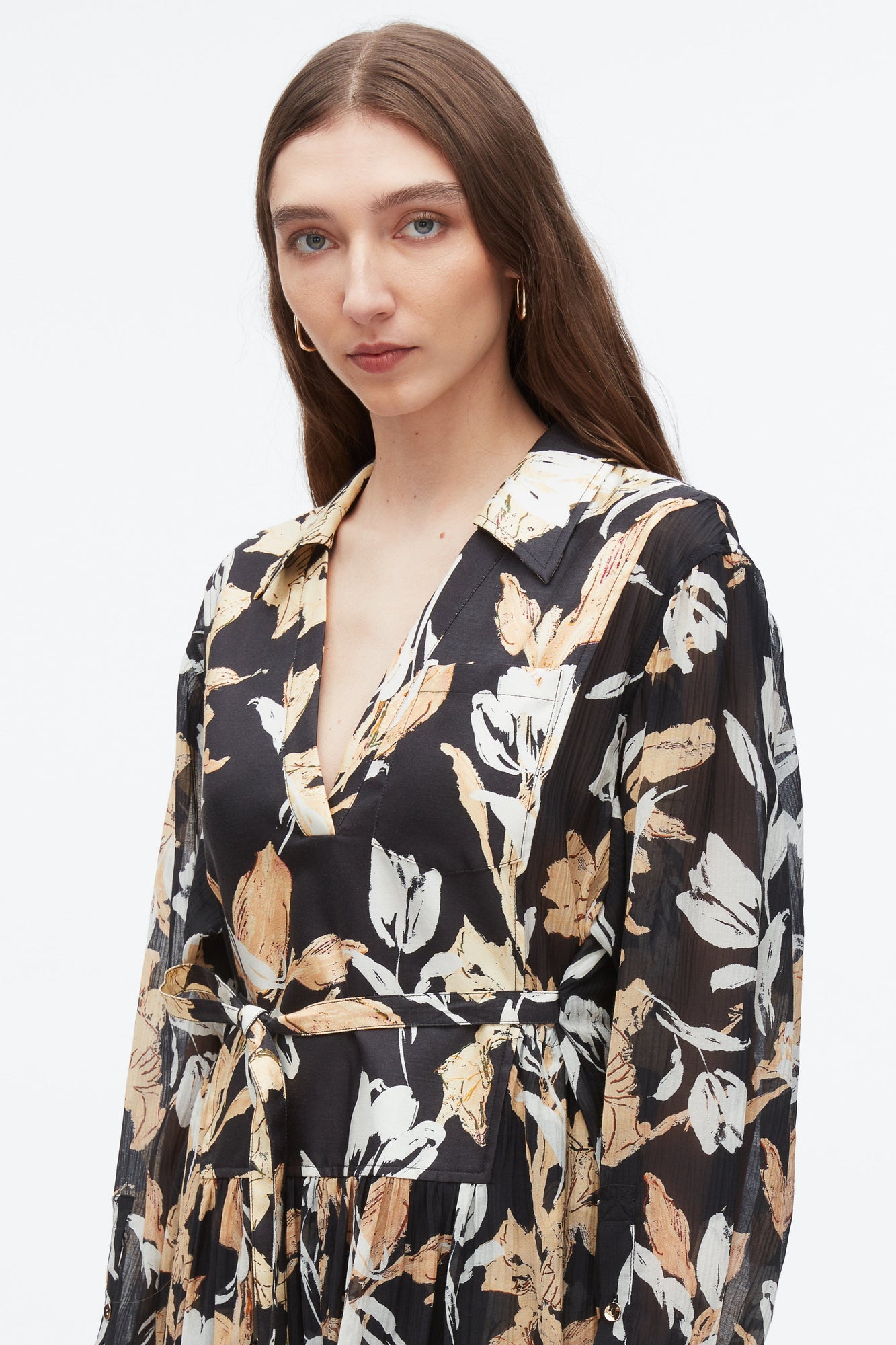Joyful Tulip Shirt Dress | Midnight Multi