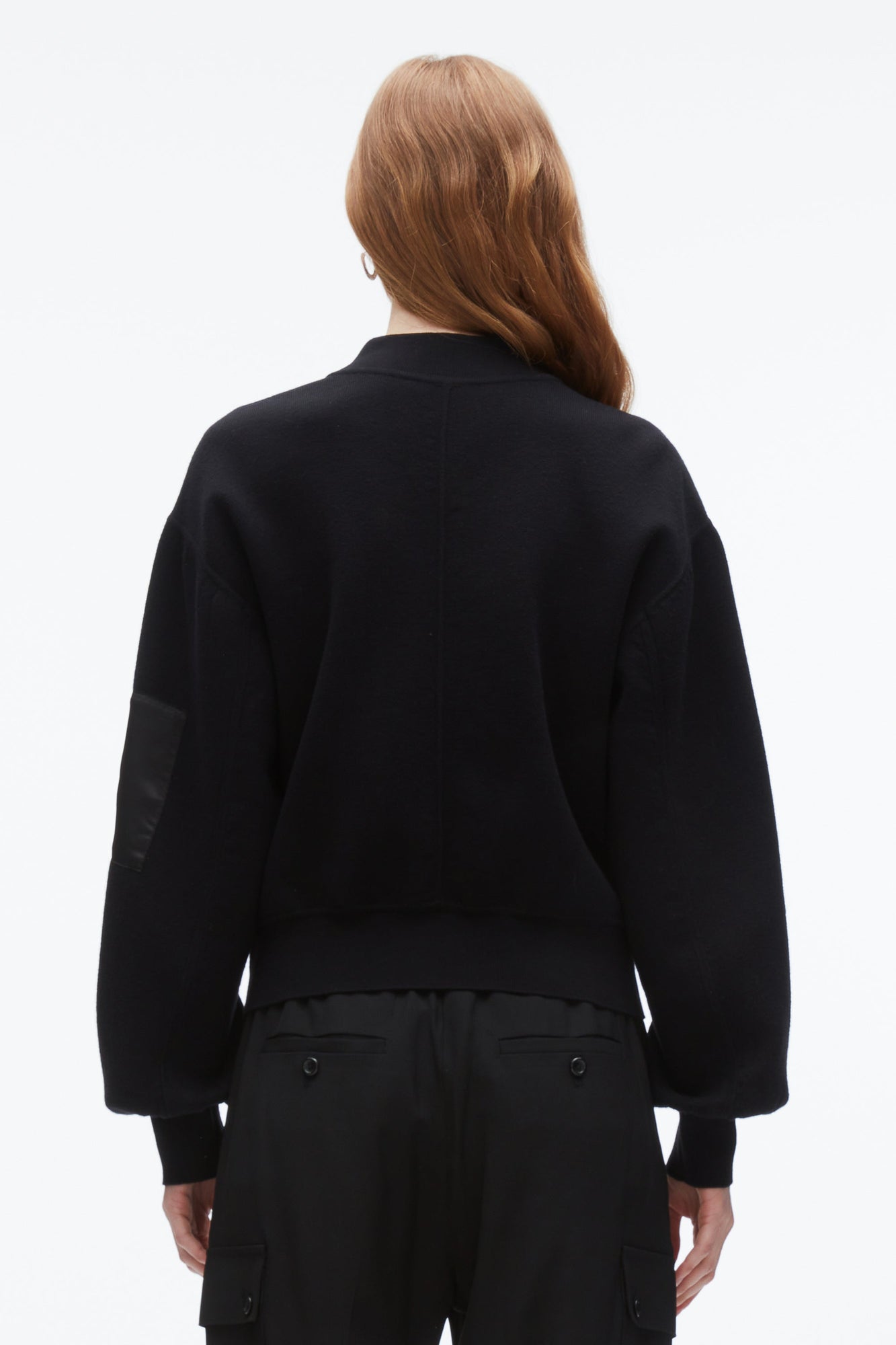 Knit Layered Bomber Jacket | Black