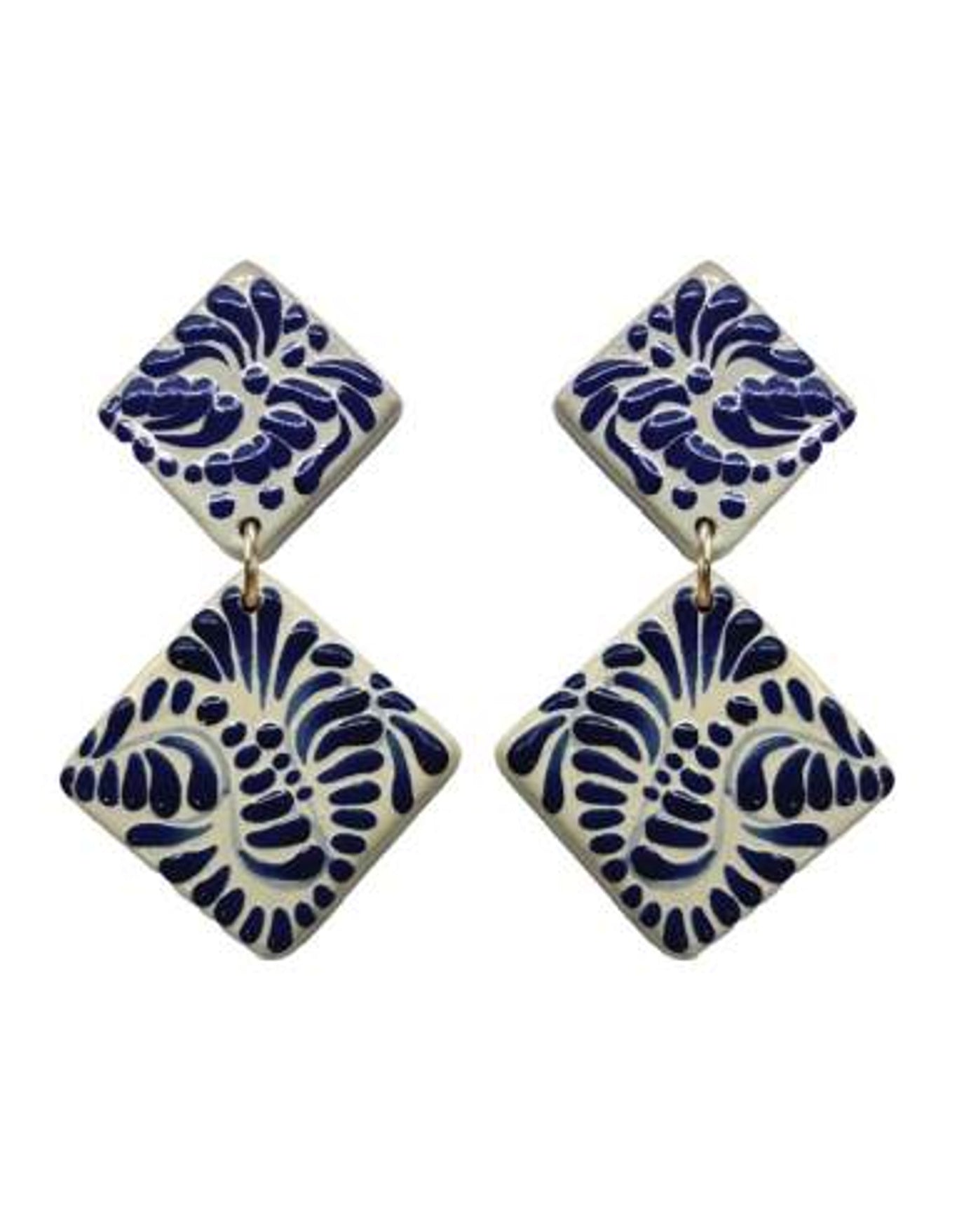 Painted Ceramic Drop Earring