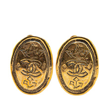 Chanel | Pre-Owned Gold Plated CC Crown Clip On Earrings | Gold