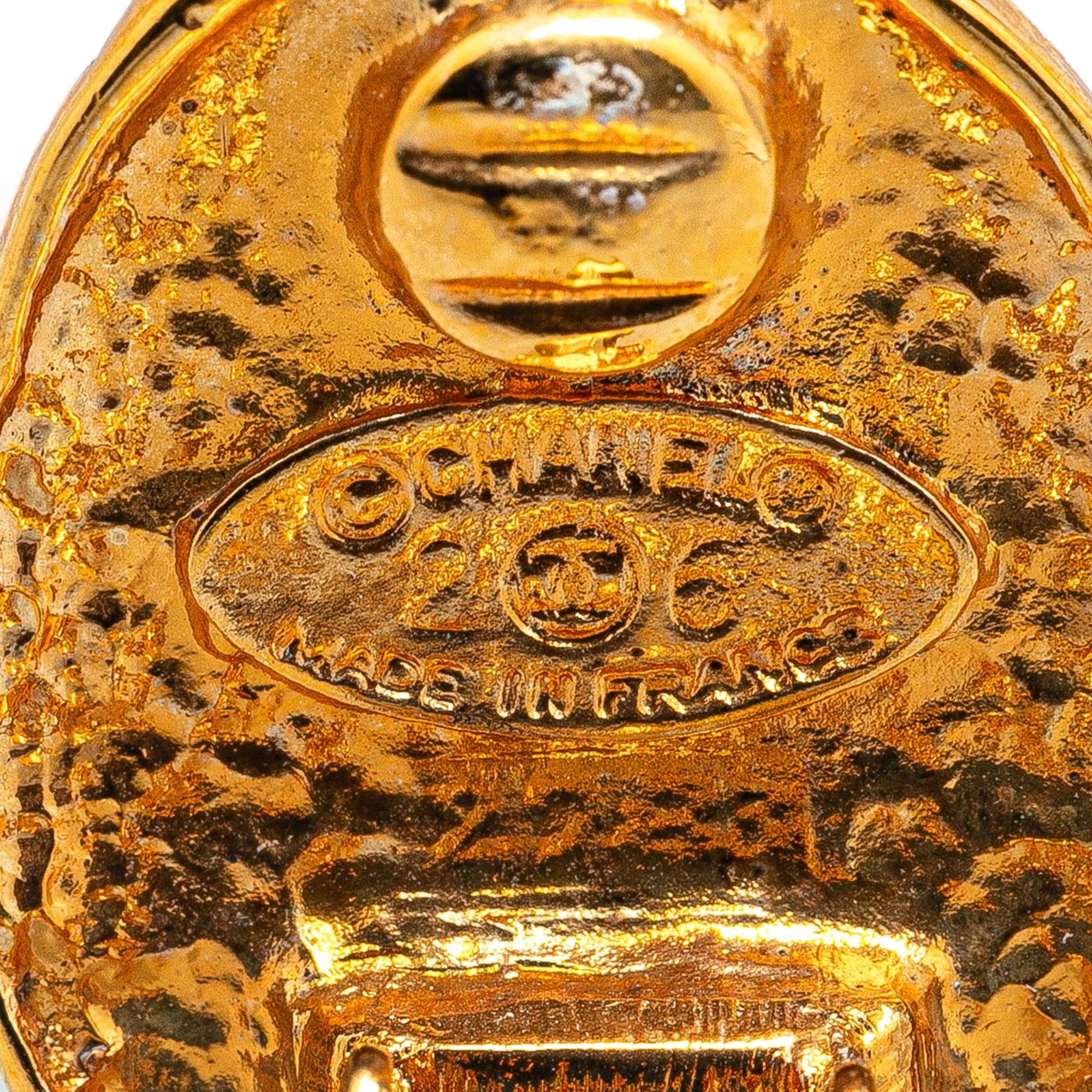 Chanel | Pre-Owned Gold Plated CC Crown Clip On Earrings | Gold