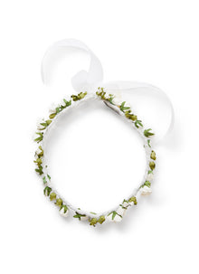 Crown Headband with Appliqued Flowers | Milk