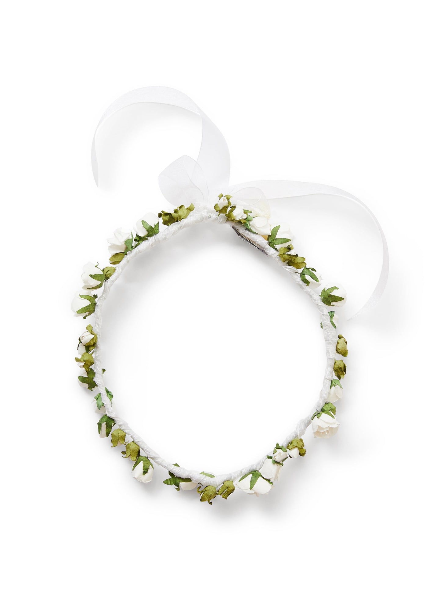 Crown Headband with Appliqued Flowers | Milk