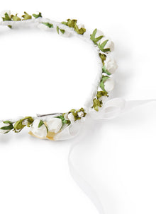 Crown Headband with Appliqued Flowers | Milk