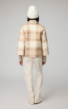 Pauline Relaxed-Fit Plaid Jacket With Biker Collar | Hush