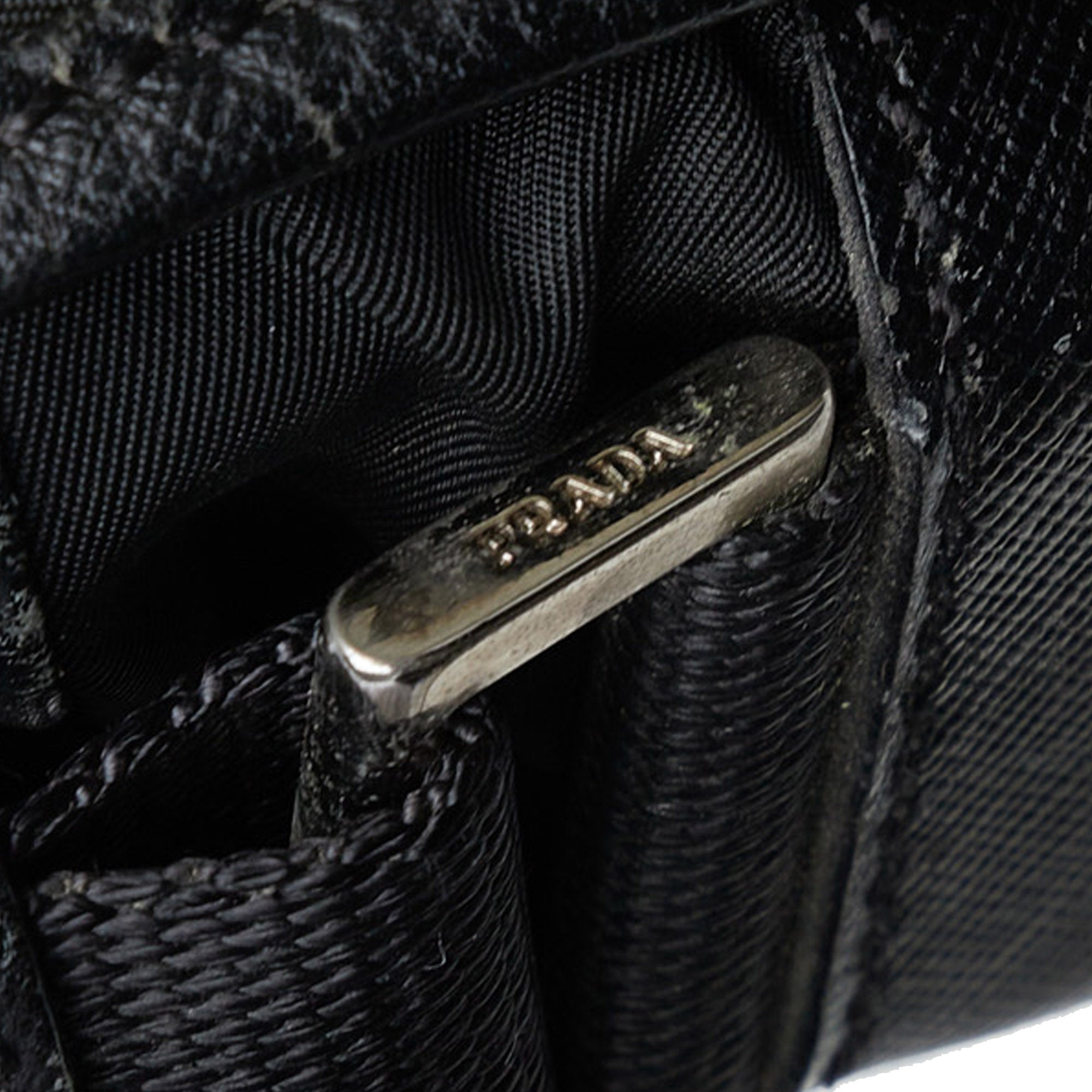 Prada | Pre-Owned Tessuto Buckle Messenger Bag - II | Black