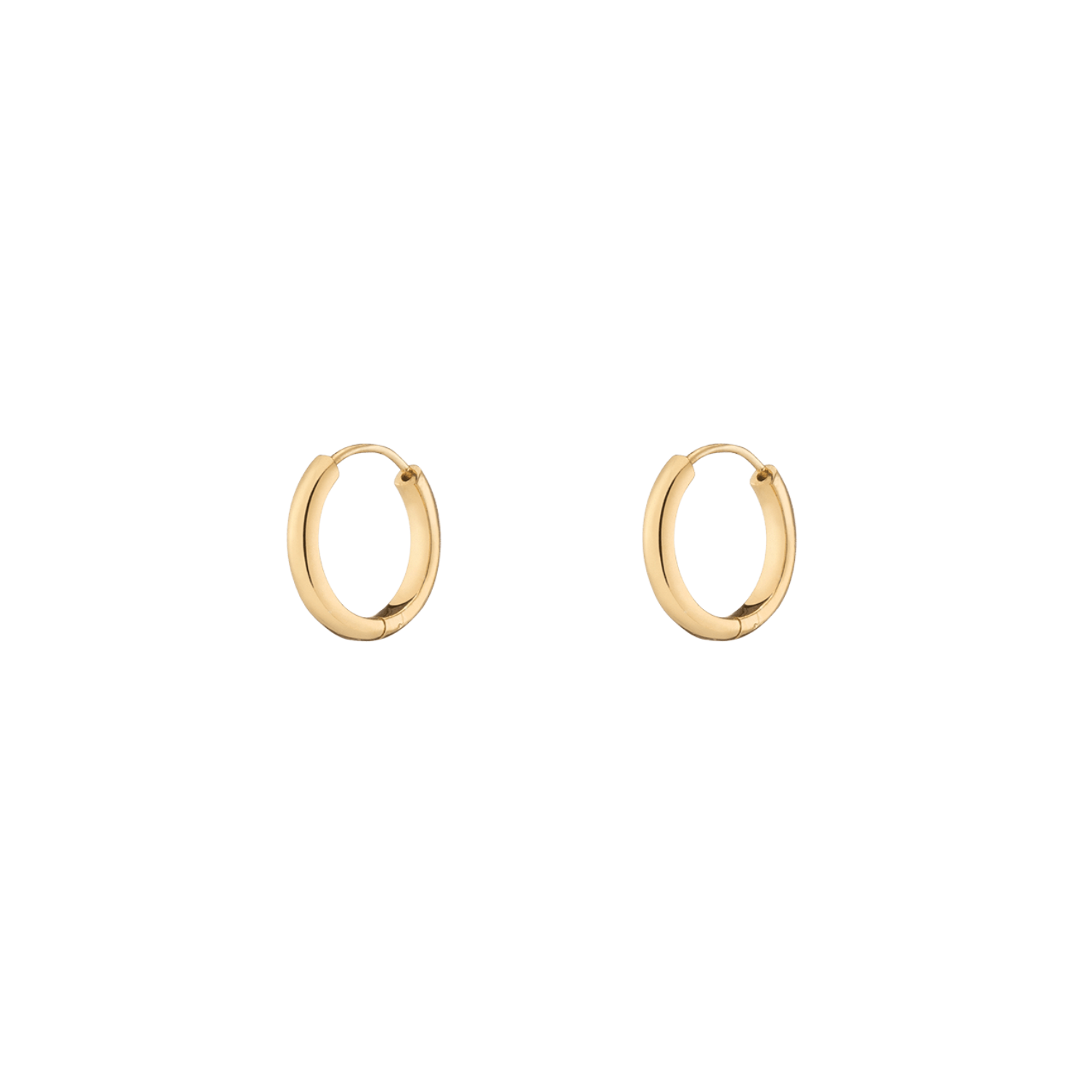 Small Endless Gold Hoop Earring 14k Yellow Gold Pair Single First